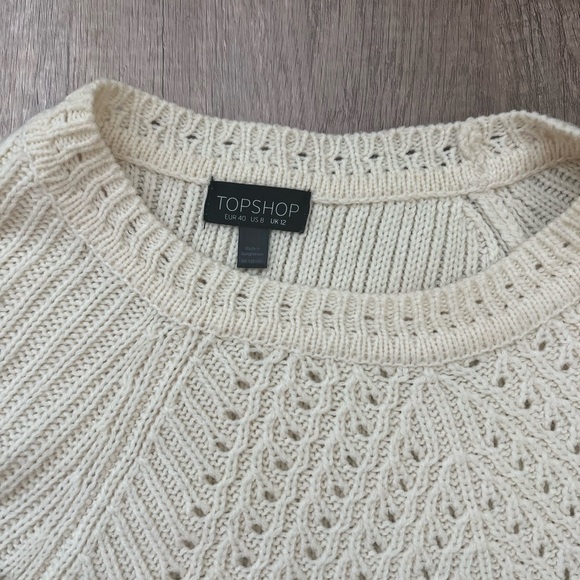 Top Shop Cream Knit Sweater (Size 8/Medium) - Picture 4 of 4